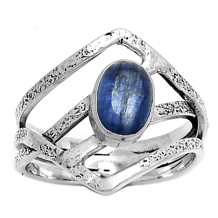 Natural Blue Kyanite - Brazil Ring size-7.5 SDR179265 R-1471, 6x8 mm