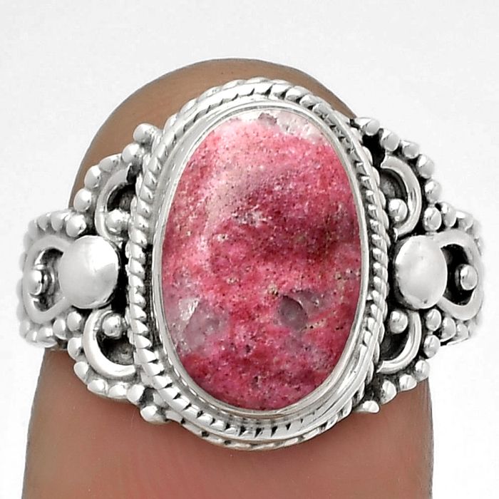 Natural Pink Thulite - Norway Ring size-7 SDR179412 R-1170, 8x12 mm