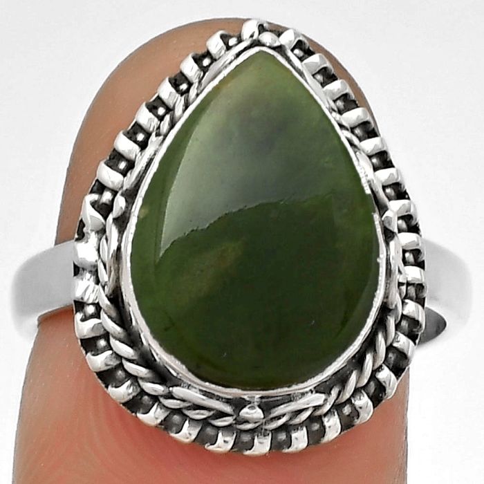 Natural Chrome Chalcedony Ring size-7.5 SDR179518 R-1279, 10x14 mm