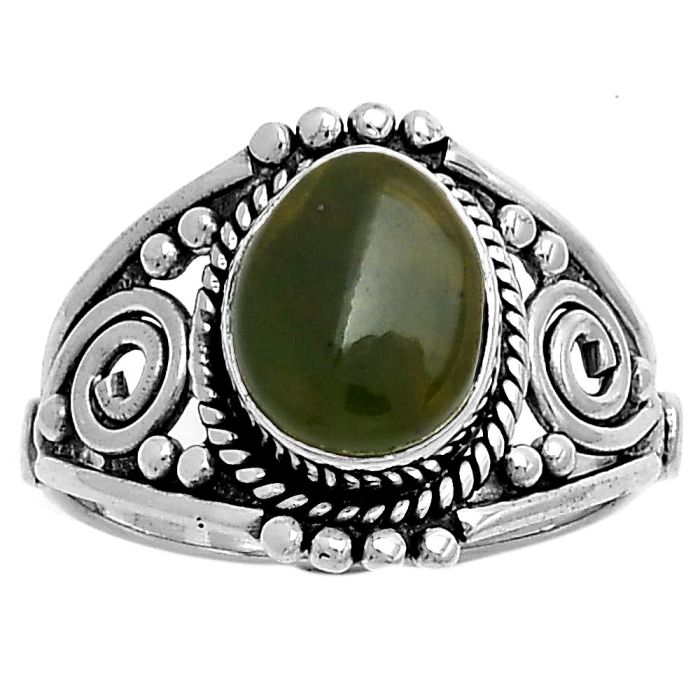Natural Chrome Chalcedony Ring size-8 SDR179582 R-1270, 8x10 mm