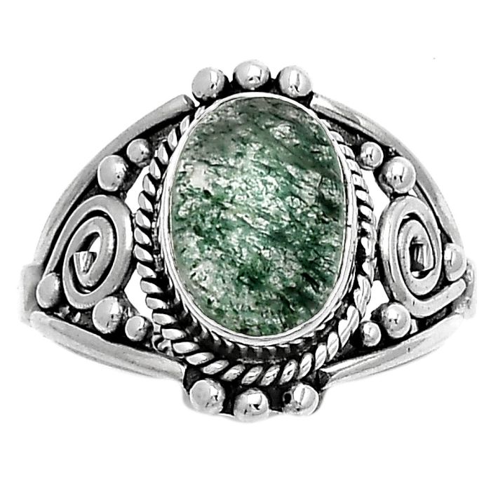Natural Green Aventurine Ring size-8 SDR179614 R-1270, 8x11 mm
