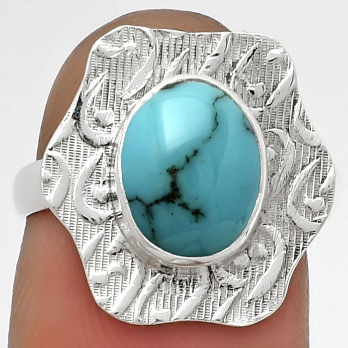 Natural Egyptian Turquoise Ring size-6.5 SDR179702 R-1090, 8x10 mm