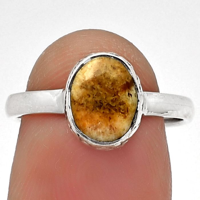Natural Picture Jasper Ring size-7.5 SDR180624 R-1191, 7x9 mm
