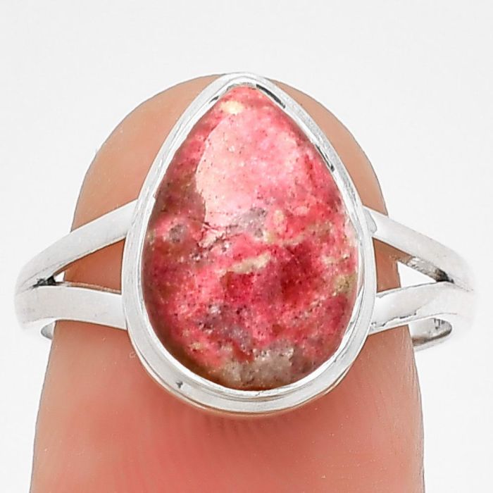 Natural Pink Thulite - Norway Ring size-8 SDR181207 R-1008, 9x13 mm