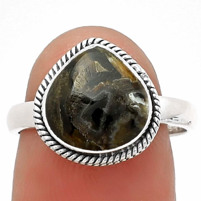 Natural Tube Agate - Turkish Ring size-7.5 SDR181258 R-1009, 10x10 mm