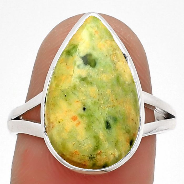Natural Chrome Chalcedony Ring size-8.5 SDR181355 R-1005, 11x18 mm