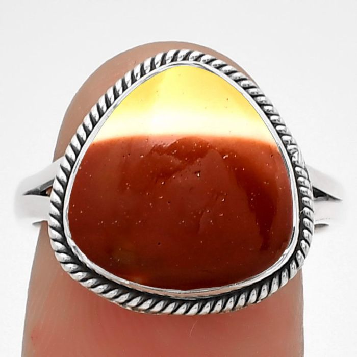 Natural Red Mookaite Ring size-8 SDR181450 R-1010, 13x13 mm