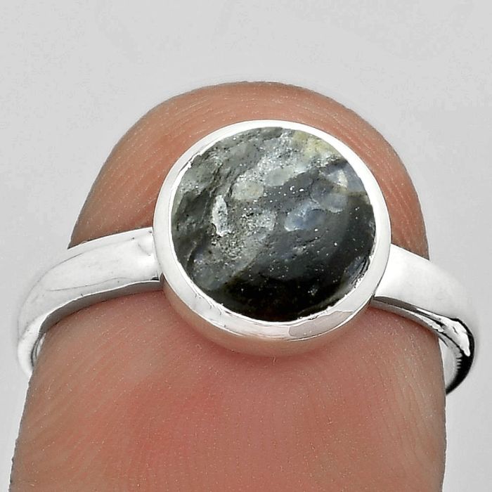 Llanite Blue Opal Crystal Sphere Ring size-8 SDR181623 R-1004, 8x8 mm