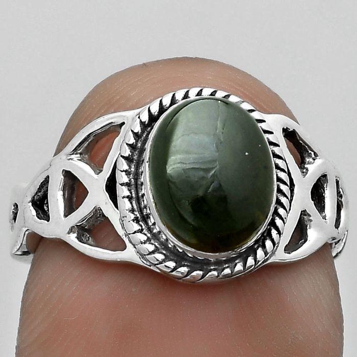Natural Chrome Chalcedony Ring size-6.5 SDR181767 R-1172, 7x9 mm