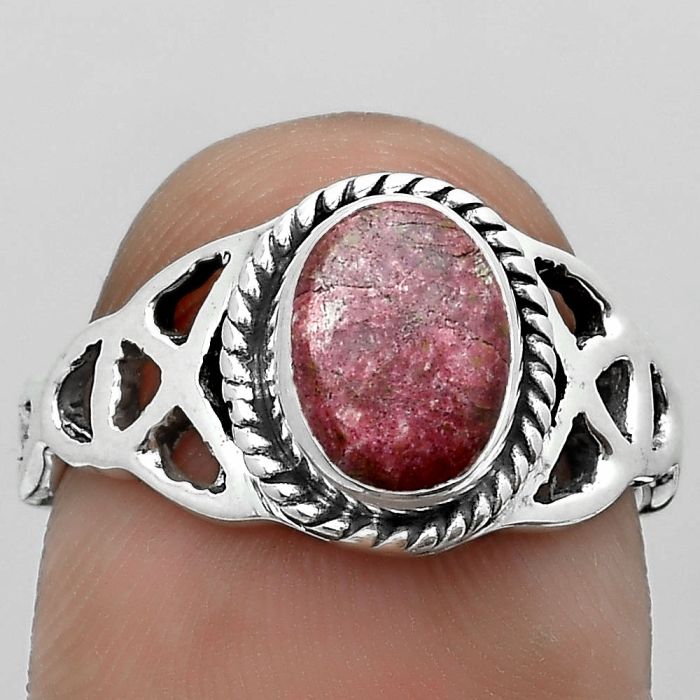 Natural Pink Thulite - Norway Ring size-7 SDR181789 R-1172, 7x9 mm