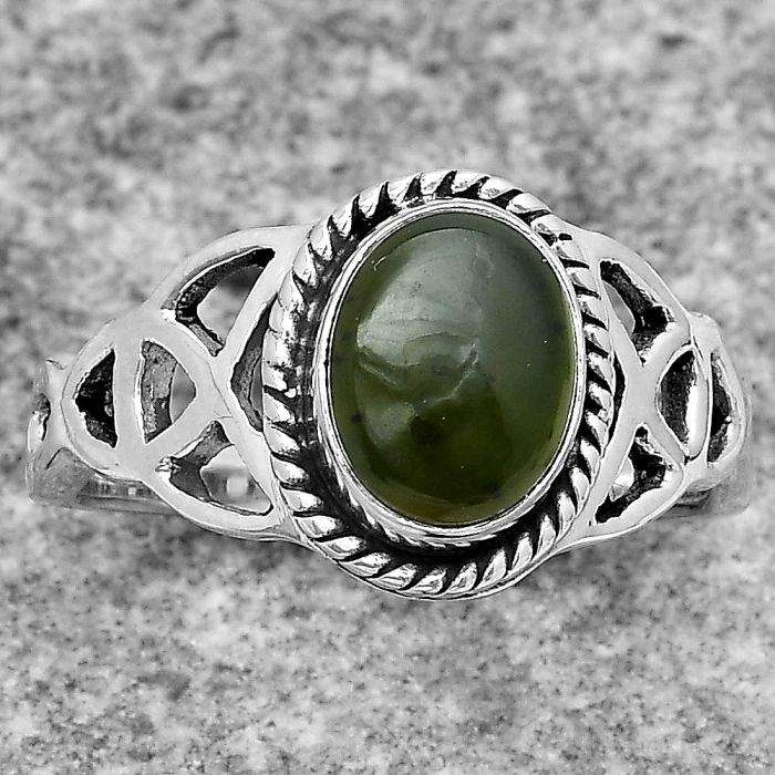 Natural Chrome Chalcedony Ring size-7.5 SDR181793 R-1172, 7x9 mm
