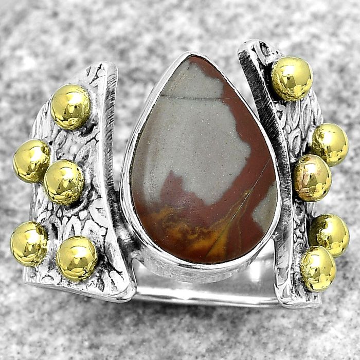 Two Tone - Natural Noreena Jasper Ring size-6 SDR181857 R-1367, 10x14 mm