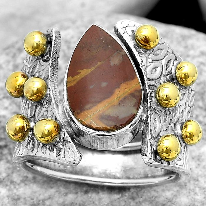 Two Tone - Natural Noreena Jasper Ring size-7 SDR181891 R-1367, 8x13 mm