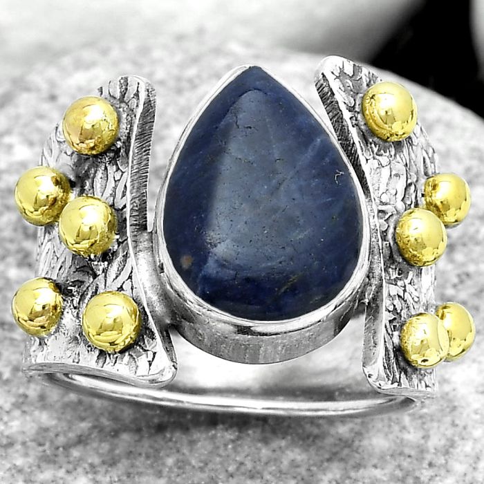 Two Tone - Natural Sodalite Ring size-8 SDR181898 R-1367, 10x14 mm