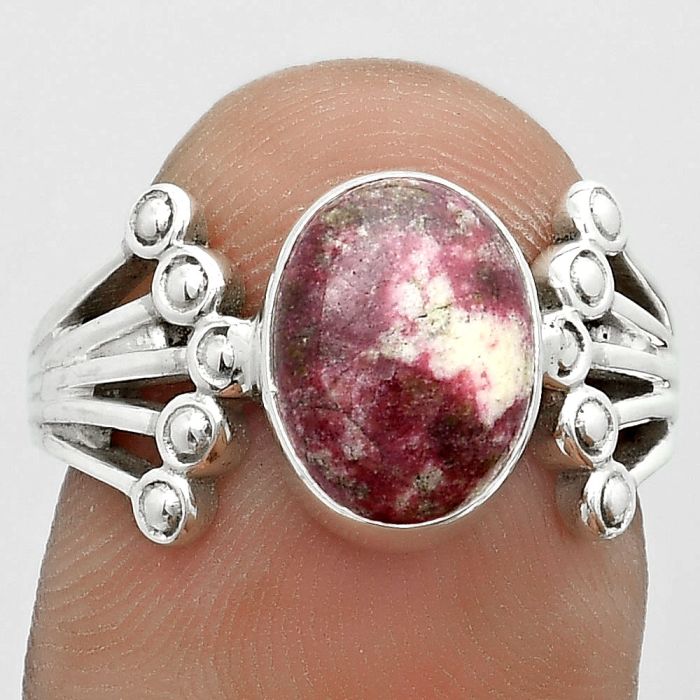 Natural Pink Thulite - Norway Ring size-6 SDR182092 R-1249, 8x10 mm