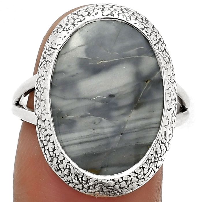 Natural Picasso Jasper Ring size-8.5 SDR182151 R-1307, 13x18 mm