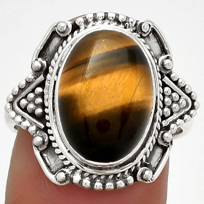 Natural Tiger Eye - Africa Ring size-8 SDR182176 R-1557, 10x14 mm