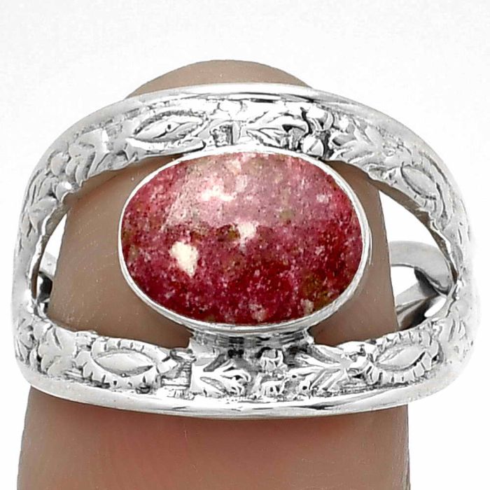 Natural Pink Thulite - Norway Ring size-8 SDR182238 R-1426, 7x10 mm