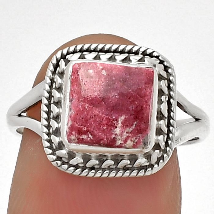 Natural Pink Thulite - Norway Ring size-8 SDR182523 R-1262, 8x8 mm