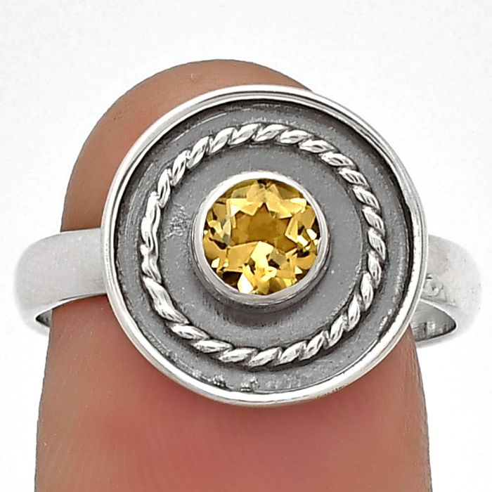 Natural Citrine Ring size-7 SDR182599 R-1439, 5x5 mm
