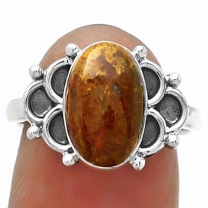 Natural Rare Cady Mountain Agate Ring size-7.5 SDR183061 R-1104, 8x12 mm