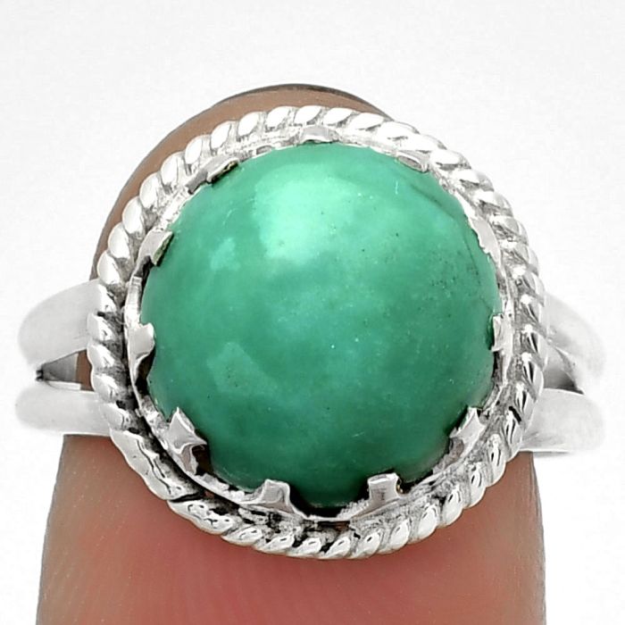 Natural Turquoise Magnesite Ring size-7.5 SDR183403 R-1474, 12x12 mm