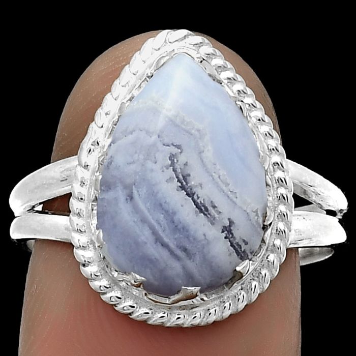 Blue Lace Agate - South Africa Ring size-8.5 SDR183432 R-1474, 10x14 mm