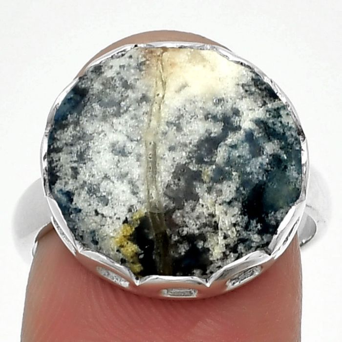 Natural Blue Scheelite - Turkey Ring size-7.5 SDR183481 R-1428, 16x16 mm