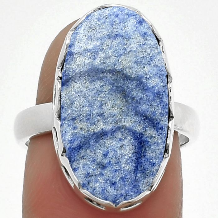 Natural Blue Scheelite - Turkey Ring size-7.5 SDR183485 R-1428, 12x21 mm