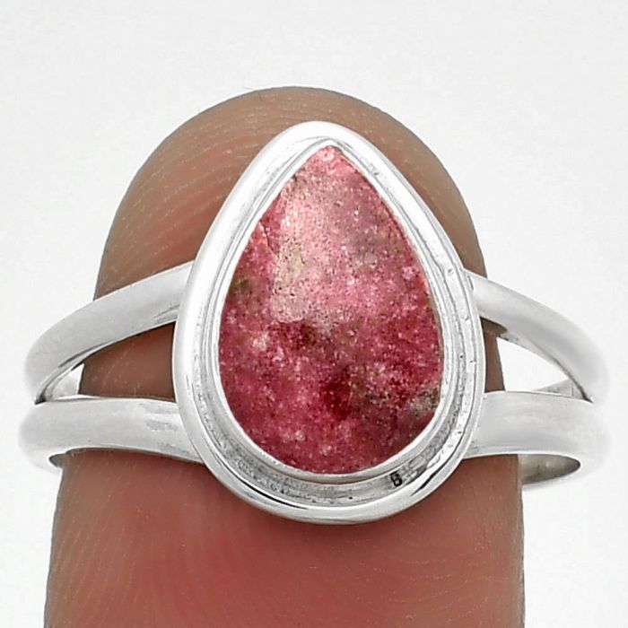 Natural Pink Thulite - Norway Ring size-9 SDR183617 R-1156, 8x12 mm