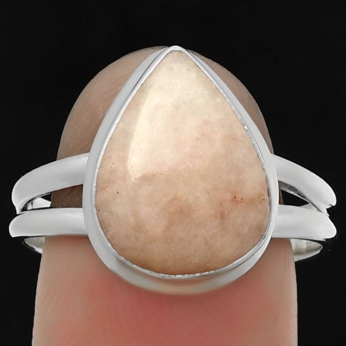 Natural Pink Scolecite Ring size-9.5 SDR183695 R-1156, 11x14 mm