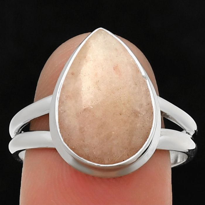Natural Pink Scolecite Ring size-9 SDR183698 R-1156, 11x15 mm