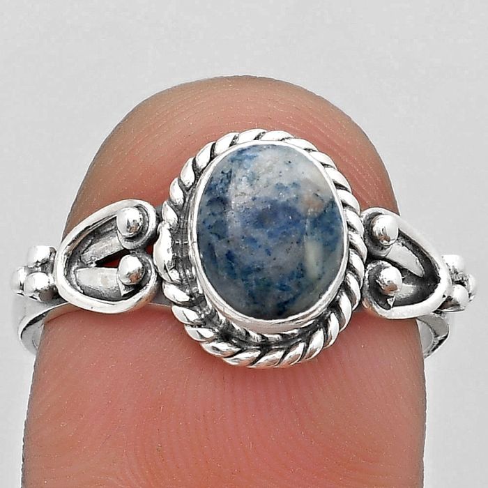Natural Blue Scheelite - Turkey Ring size-8.5 SDR184184 R-1283, 6x8 mm