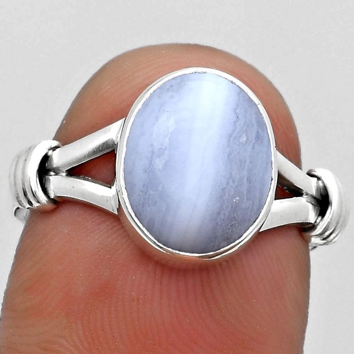 Blue Lace Agate - South Africa Ring size-7.5 SDR184244 R-1472, 9x11 mm