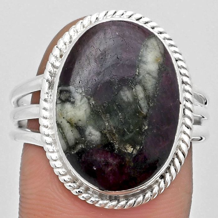 Natural Russian Eudialyte Ring size-9.5 SDR184322 R-1010, 13x18 mm