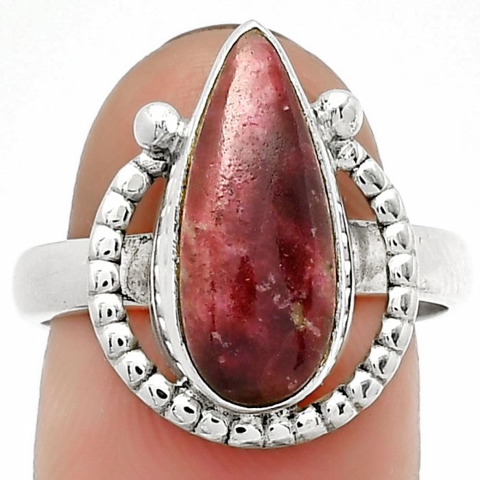 Natural Pink Thulite - Norway Ring size-8.5 SDR184343 R-1518, 7x16 mm