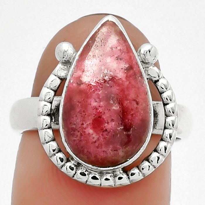 Natural Pink Thulite - Norway Ring size-7 SDR184360 R-1518, 9x16 mm