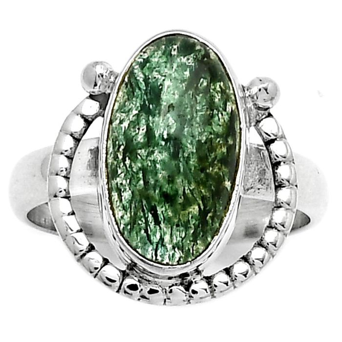Natural Green Aventurine Ring size-8 SDR184366 R-1518, 8x15 mm