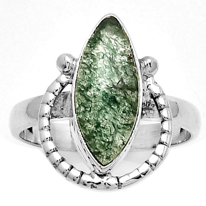 Natural Green Aventurine Ring size-9.5 SDR184374 R-1518, 7x17 mm