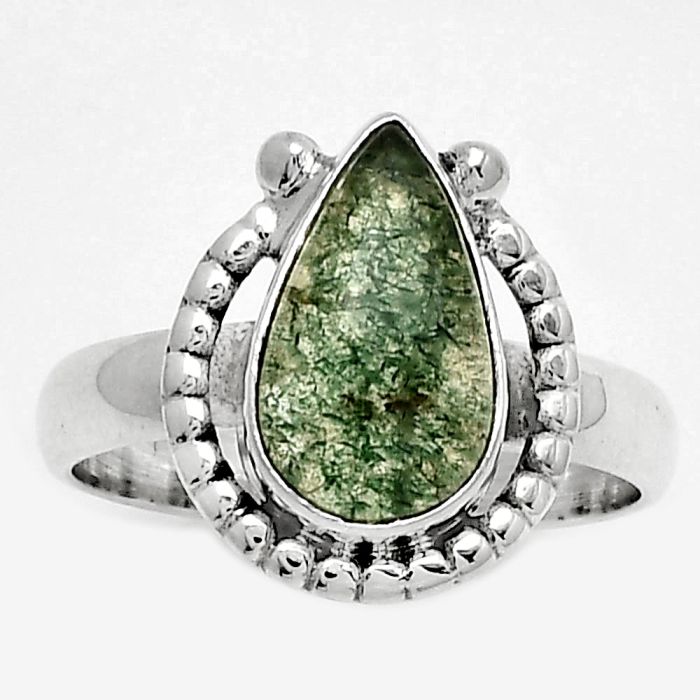 Natural Green Aventurine Ring size-8.5 SDR184378 R-1518, 8x13 mm