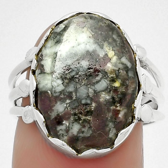 Natural Russian Eudialyte Ring size-8 SDR184400 R-1338, 14x18 mm