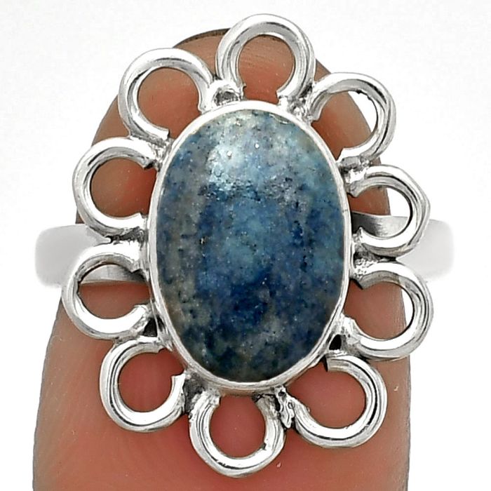 Natural Blue Scheelite - Turkey Ring size-7 SDR184437 R-1527, 9x12 mm
