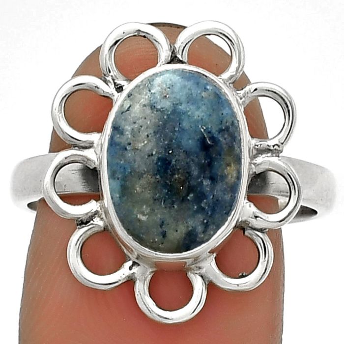 Natural Blue Scheelite - Turkey Ring size-9 SDR184447 R-1527, 8x10 mm