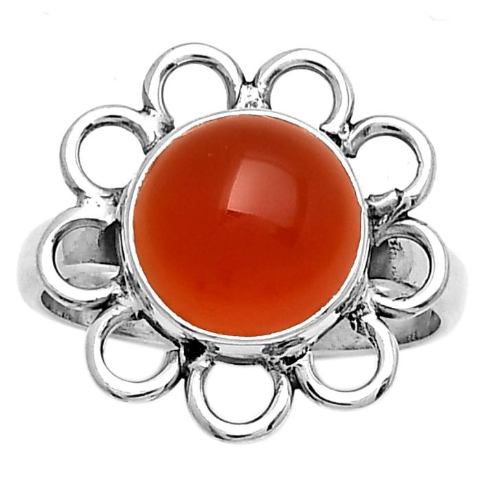 Natural Carnelian Ring size-7.5 SDR184453 R-1527, 10x10 mm