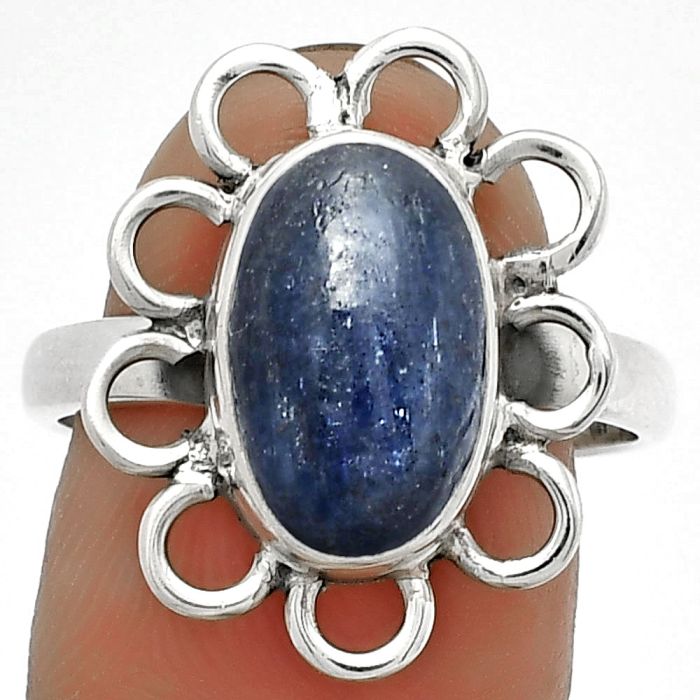 Natural Blue Kyanite - Brazil Ring size-8.5 SDR184465 R-1527, 8x13 mm