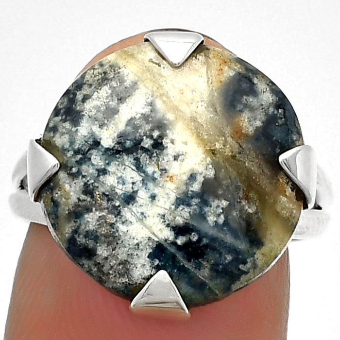 Natural Blue Scheelite - Turkey Ring size-7 SDR184496 R-1305, 16x16 mm