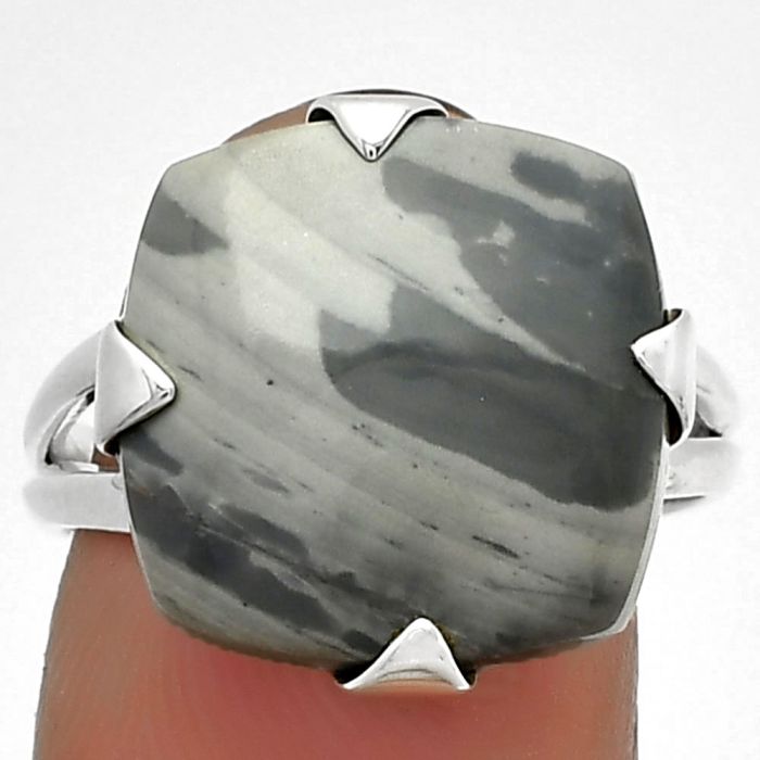 Natural Picasso Jasper Ring size-8 SDR184503 R-1305, 15x15 mm