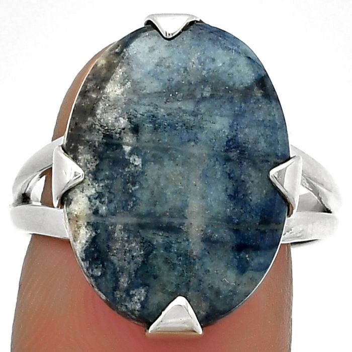 Natural Blue Scheelite - Turkey Ring size-8 SDR184517 R-1305, 14x18 mm