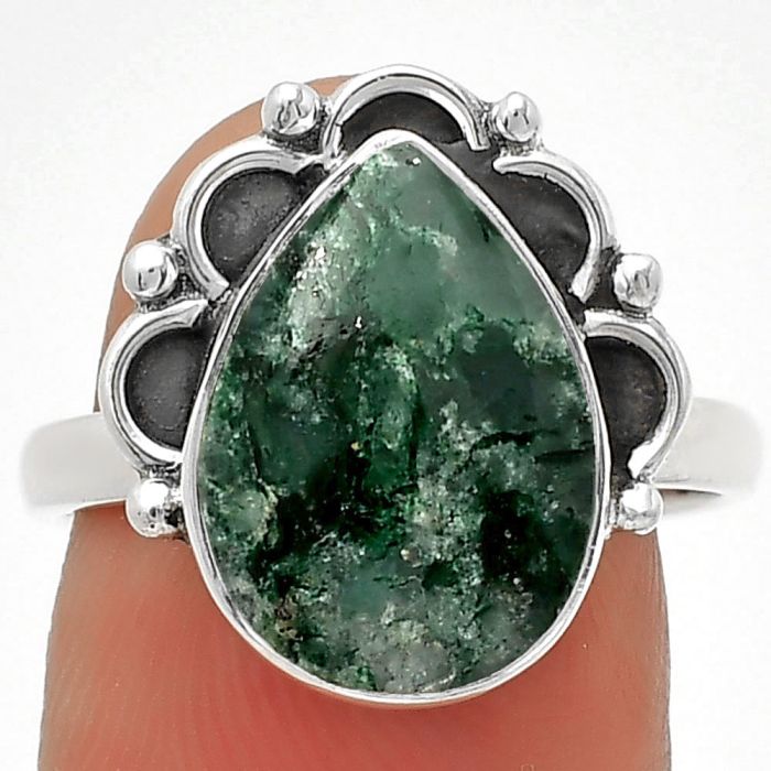 Natural Green Aventurine Ring size-8 SDR185243 R-1216, 10x14 mm