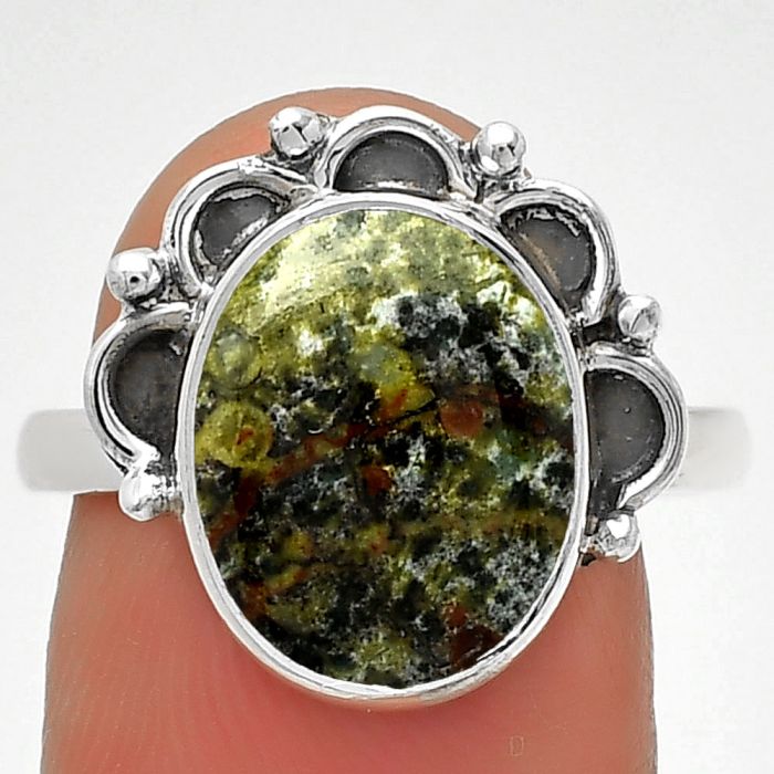 Dragon Blood Stone - South Africa Ring size-8 SDR185262 R-1216, 10x13 mm